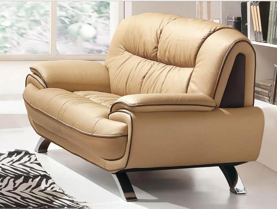 405 Contemporary Sofa And Loveseat In Beige/Brown Color | ESF | Home Elegance USA