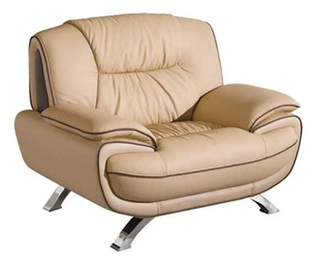 405 Contemporary Sofa And Loveseat In Beige/Brown Color | ESF