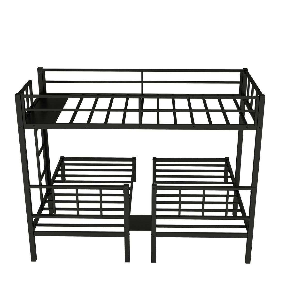 Twin over Twin & Twin Bunk Beds for 3, Twin XL over Twin & Twin Bunk Bed Metal Triple Bunk Bed, Black (Pre-sale date: June 10th) - Home Elegance USA