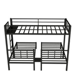 Twin over Twin & Twin Bunk Beds for 3, Twin XL over Twin & Twin Bunk Bed Metal Triple Bunk Bed, Black (Pre-sale date: June 10th) - Home Elegance USA