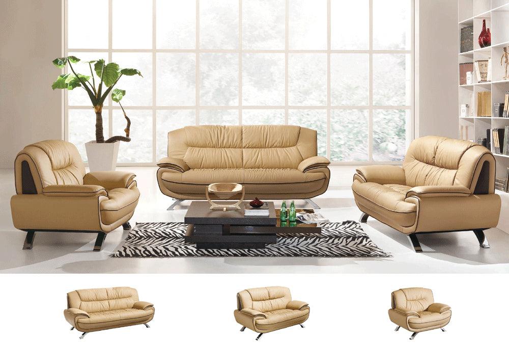 Esf Furniture - 405 2 Piece Sofa Set In Brown - 405-S+L