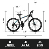 A26299 Rycheer Elecony 26 inch Mountain Bike Bicycle for Adults Aluminium Frame Bike Shimano 21-Speed with Disc Brake