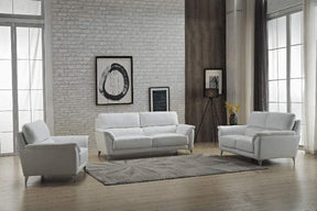Extravaganza 406 3 Piece Living Room Set In White - 406-3Set | ESF