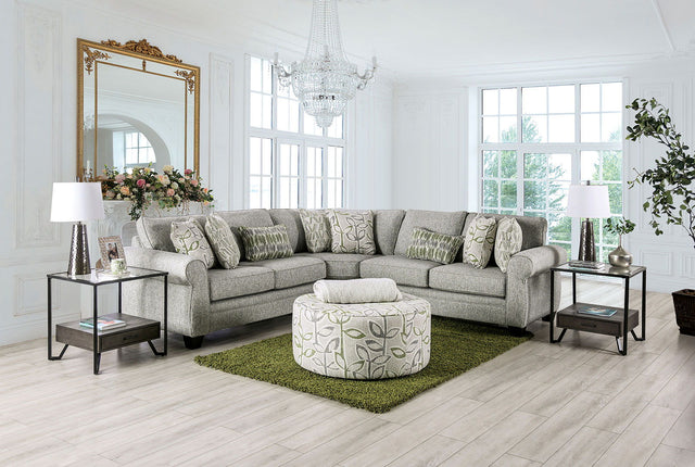 Gardner - Sectional - Gray / Green - Home Elegance USA