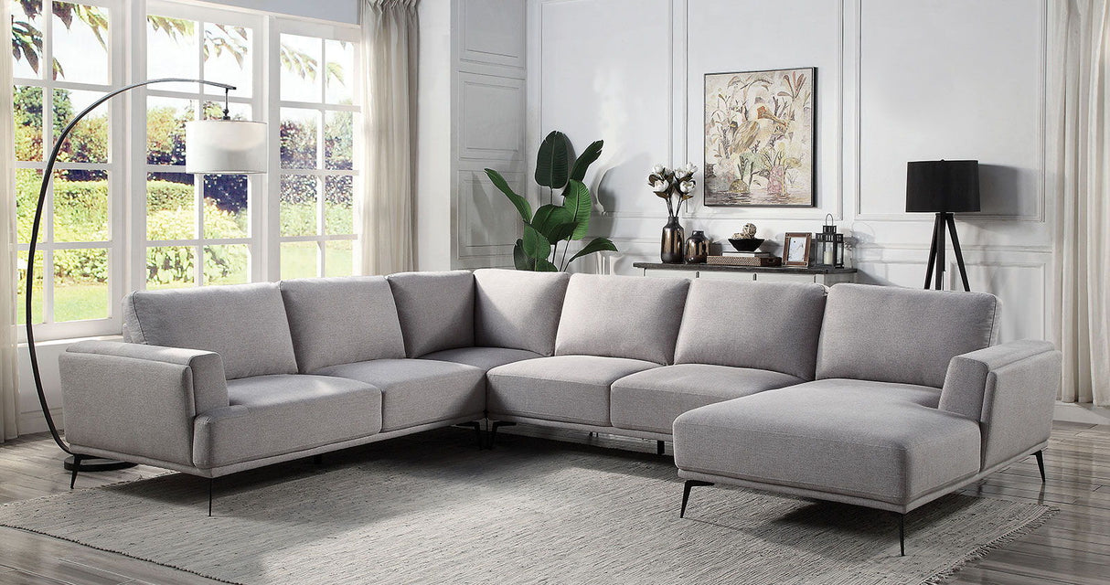 Laufen - J-shaped Sectional - Gray - Home Elegance USA