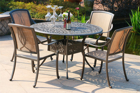 Round 4 - Person 43.03" Long Aluminum Dining Set