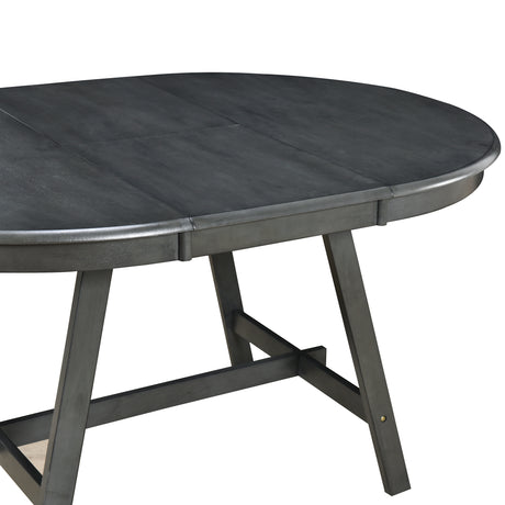 TREXM 5-Piece Wood Dining Table Set Round Extendable Dining Table with 4 Dining Chairs, Dining Room Table Set for 4 person for Dining Room
