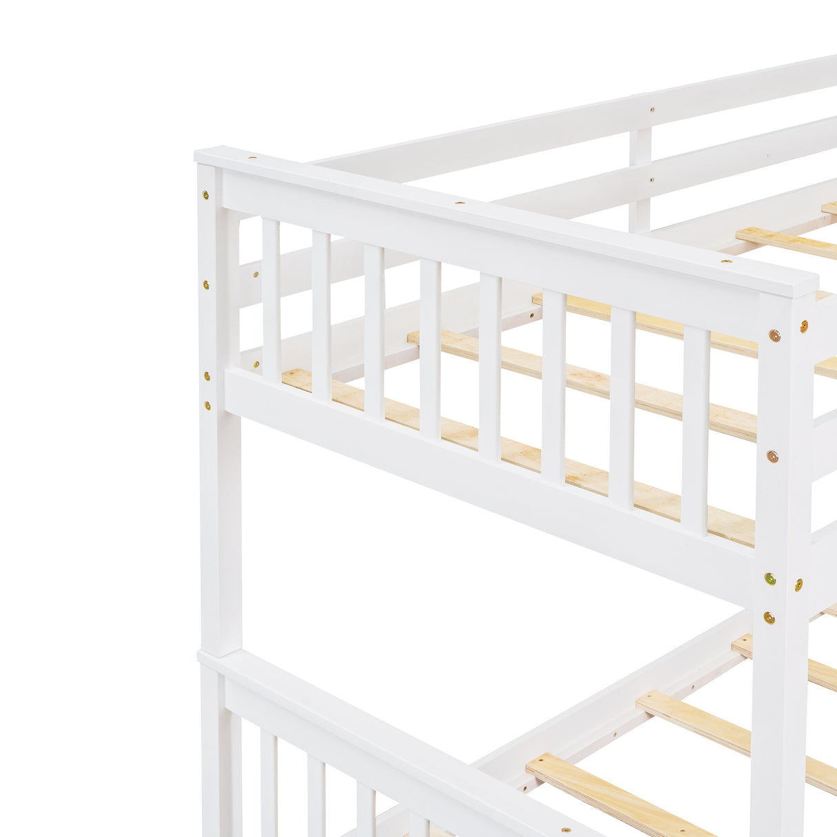 Twin-Over-Full Bunk Bed with Ladders and Two Storage Drawers (White) ( old sku:LT000165AAK） - Home Elegance USA