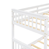 Twin-Over-Full Bunk Bed with Ladders and Two Storage Drawers (White) ( old sku:LT000165AAK） - Home Elegance USA