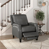 Push Back Reclining Chair Transitional Style Grey Color Self-Reclining Motion Chair 1pc Cushion Seat Modern Living Room Furniture - Home Elegance USA