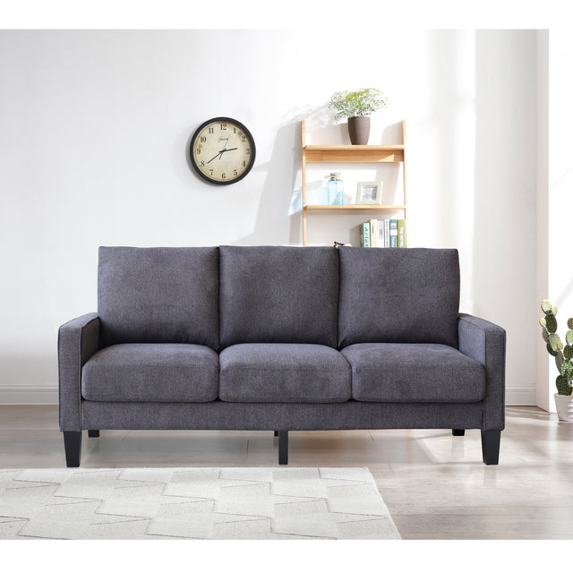 Modern Living Room Furniture Sofa in Dark Grey Fabric Home Elegance USA