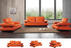 410 3 Piece Living Room Set In Rich Orange - 410-3Set | ESF