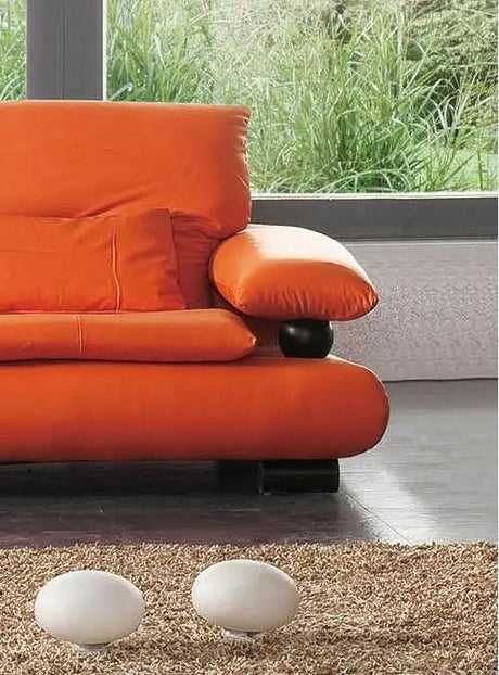 410 Contemporary Sofa And Loveseat In Orange Color | ESF