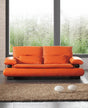 410 Modern Leather Sofa In Rich Orange - 4103Orange | ESF