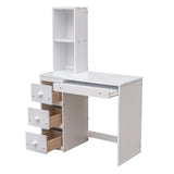 Twin Size Loft Bed with a Stand-alone Bed, Storage Staircase, Desk, Shelves and Drawers, White - Home Elegance USA