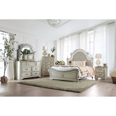 Pembroke - 5 Piece Queen Bedroom Set With 2Ns - Antique Whitewash - Home Elegance USA