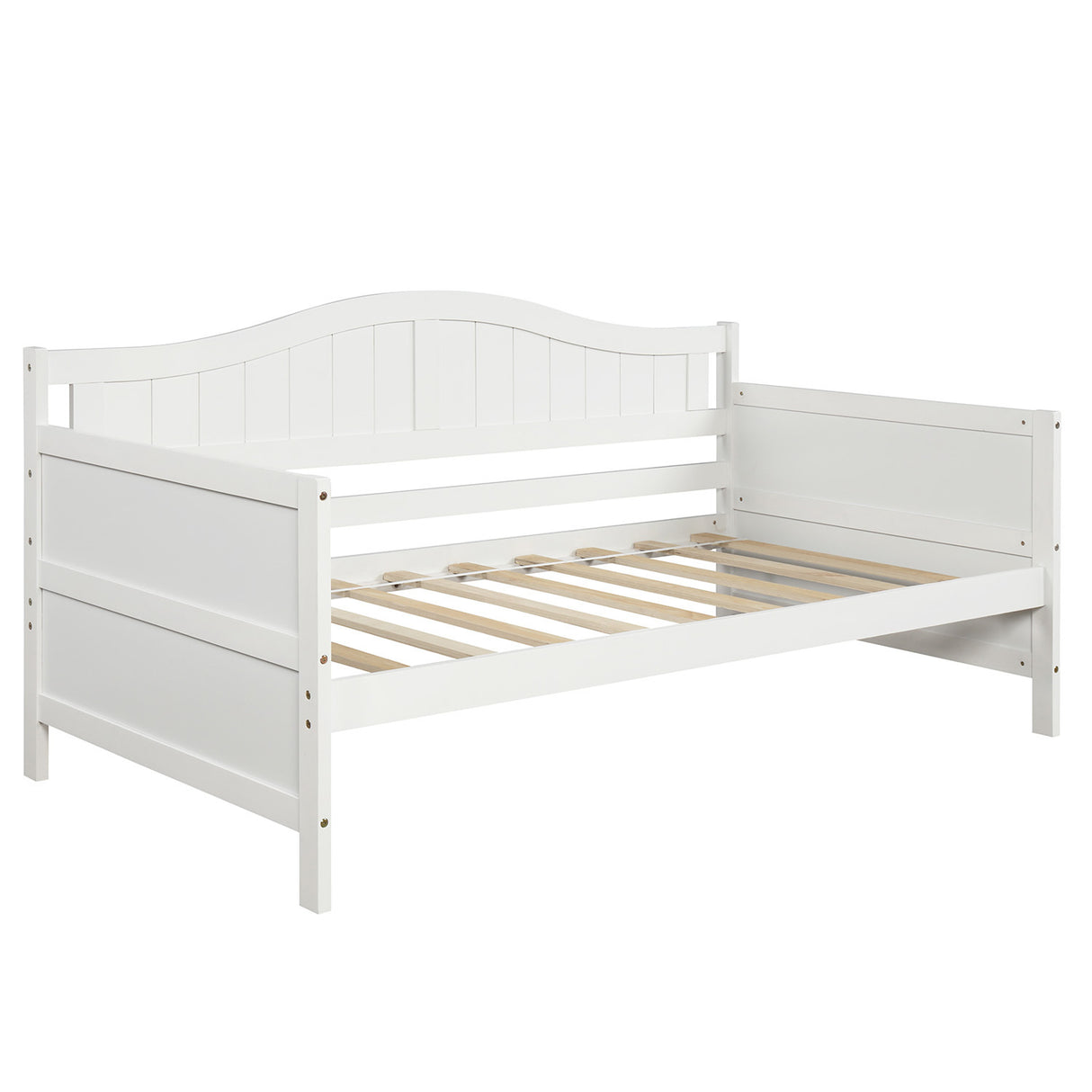 Twin Wooden Daybed with Trundle Bed, Sofa Bed for Bedroom Living Room,White - Home Elegance USA