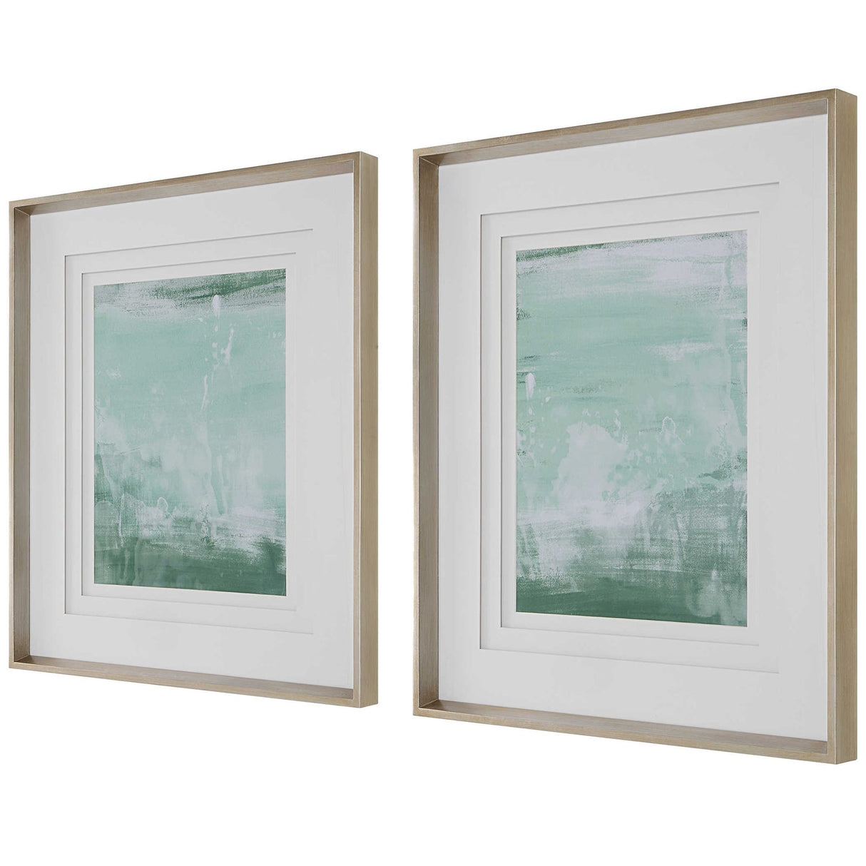 Uttermost Coastal Patina Modern Framed Prints - Set Of 2 - Home Elegance USA