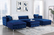Ciabattoni - Sectional With Ottoman - Navy