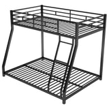 Metal Floor Bunk Bed, Twin over Full,Black(OLD SKU:MF193244AAB) - Home Elegance USA