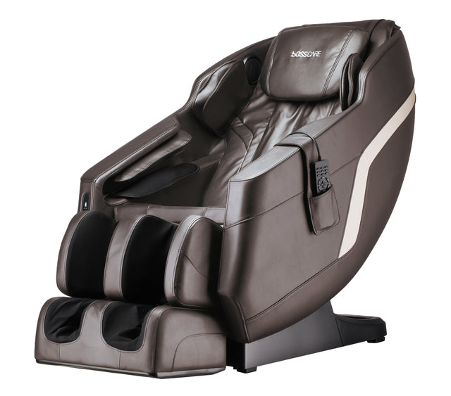 Massage Chairs SL Track Full Body Massage Recliner with Foot Roller,Airbag Massage,Zero Gravity, Bluetooth Speaker Brown Home Elegance USA