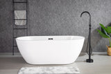 Floor Mount Bathtub Faucet Freestanding Tub Filler Matte Black Standing High Flow Shower Faucets with Handheld Shower Mixer Taps Swivel Spout