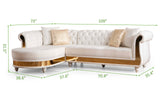 Julia Sectional Made with Velvet Fabric in Beige - Home Elegance USA