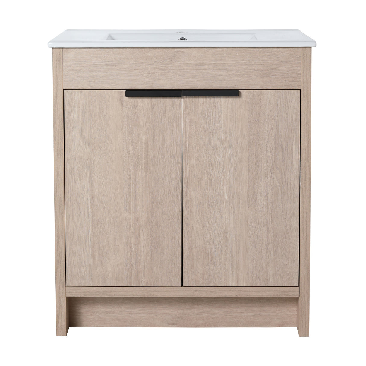 30 Inch Freestanding Bathroom Vanity with White Ceramic Sink & 2 Soft-Close Cabinet Doors (BVB02430PLO-G-BL9075B),W1286S00018