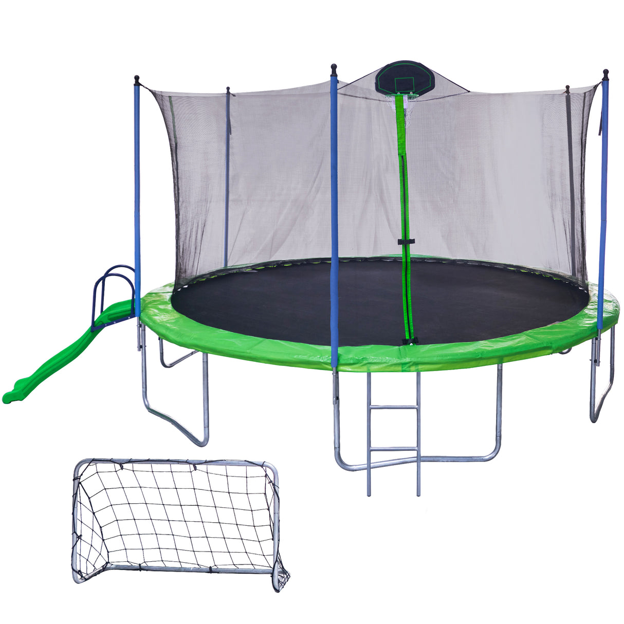 16FT TRAMPOLINE WITH SLIDE AND FOOTBALL GOAL - W285S00017 - image - 7