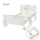 Wood Platform Bed Twin Bed Frame Mattress Foundation Sleigh Bed with Headboard/Footboard/Wood Slat Support - Home Elegance USA