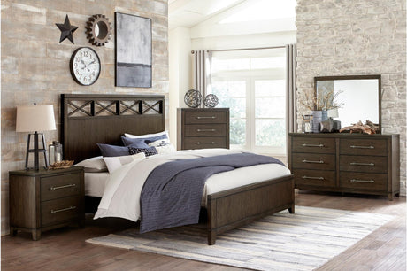 Griggs 5 Piece Eastern King Bed Set In Dark Brown 1669K-1Ek-5Set | Homelegance