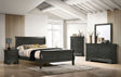 Louis Philippe - Queen Bed & 1 Nightstand & Dresser & Mirror - Gray