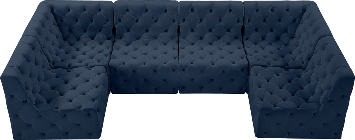 Tuft - Modular Sectional 6 Piece - Navy - Modern & Contemporary - Home Elegance USA