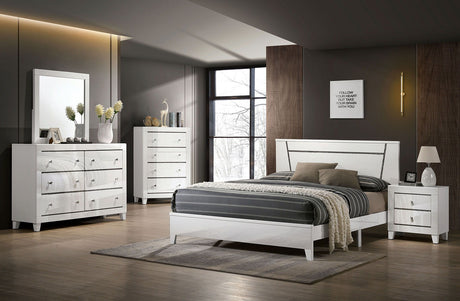 Magdeburg - 5 Piece Queen Bedroom Set With 2 Nightstands - White - Home Elegance USA