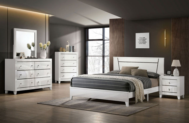 Magdeburg - 4 Piece Queen Bedroom Set - White - Home Elegance USA