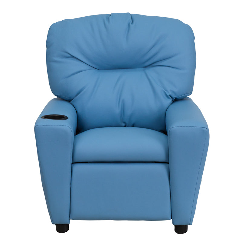 Offex Furniture Furniture Seating Chairs Recliners, Light Blue Vinyl - Home Elegance USA