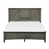 Transitional Style Cool Gray Finish 1pc Queen Size Bed Birch Veneer Wood Bedroom Furniture - Home Elegance USA