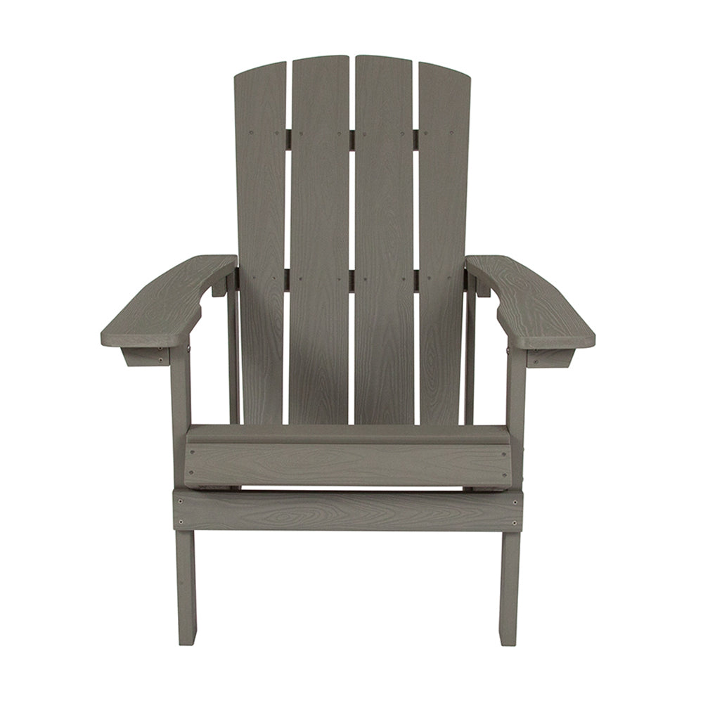 Charlestown All-Weather Adirondack Chair in Light Gray Faux Wood - Home Elegance USA