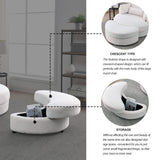 [Video] Welike Swivel Accent Barrel Modern Sofa Lounge Club Big Round Chair with Storage Ottoman Linen Fabric for Living Room Hotel with Pillows. *2PCS Home Elegance USA