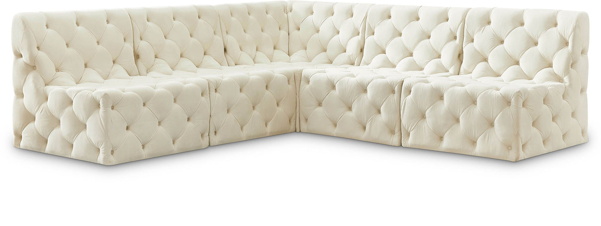 Tuft - Modular Sectional 5 Piece - Cream - Modern & Contemporary - Home Elegance USA