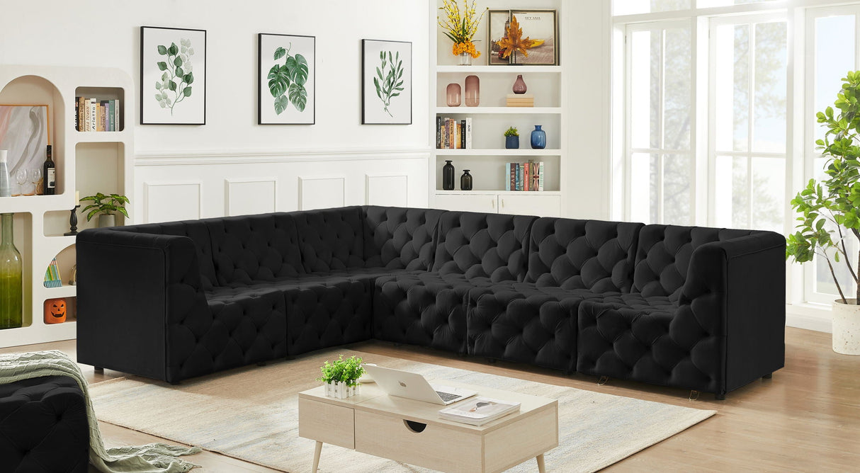 Tuft - Modular Sectional 6 Piece - Black - Fabric - Home Elegance USA