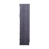 Full Size Murphy Bed with Wardrobe and Drawers, Storage Bed, can be Folded into a Cabinet, Gray - Home Elegance USA
