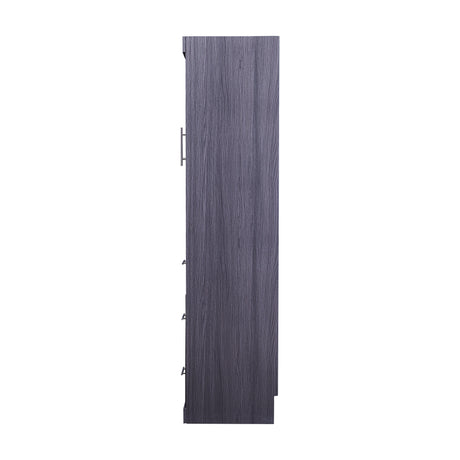 Full Size Murphy Bed with Wardrobe and Drawers, Storage Bed, can be Folded into a Cabinet, Gray - Home Elegance USA
