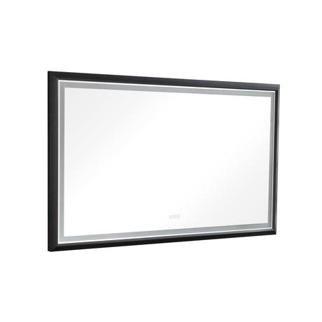 72in. W x 36in. H Oversized Rectangular Black Framed LED Mirror Anti-Fog Dimmable Wall Mount Bathroom Vanity Mirror  HD Wall Mirror Kit For Gym And Dance Studio 36X 72Inches With Safety Ba