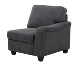 Leo Dark Gray Woven 6 Seater Sofa and Ottoman Home Elegance USA