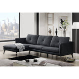 Harun - Sectional Sofa - Gray Fabric & PU - Home Elegance USA