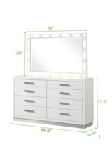 Coco 8 Drawer Dresser Made with Wood in Milky White - Home Elegance USA