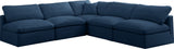 Plush - Cloud 5 Piece Modular Sectional - Navy - Fabric - Home Elegance USA