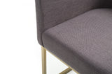 Modrest Yukon Modern Grey Fabric & Antique Brass Dining Chair - Home Elegance USA