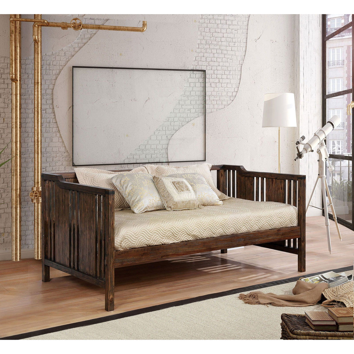 Petunia - Twin Daybed - Dark Walnut - Home Elegance USA